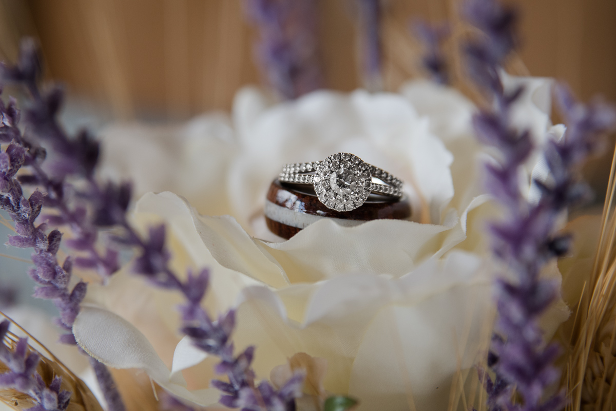 Wedding rings photographed at Hidden Meadows in Greeneville, Tennessee, by The Modern Heart.
